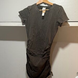 NWT pink Black Ruched T-Shirt Dress